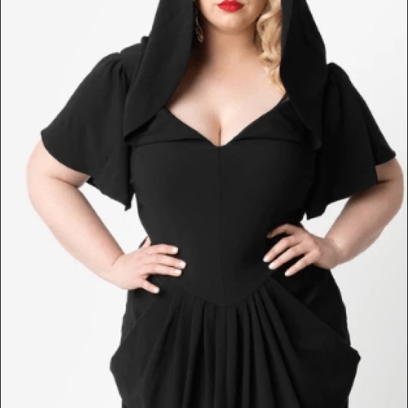 NWOT UV x Micheline Pitt Zhora Hooded 1940s Dress - Picture 8 of 11